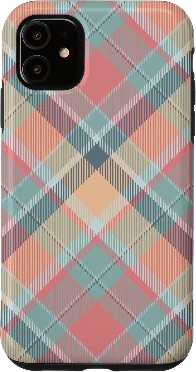 Pastel Tartan Plaid Checked Pattern Men Women Gift Case for iPhone 16 Pro Max