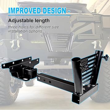 Buling US Flag Hitch Flagpole Holder Trailer Hitch Mount Universal for Jeep SUV RV Pickup Truck Camper Trailer with Standard 2 Hitch Receiver Thickened Version