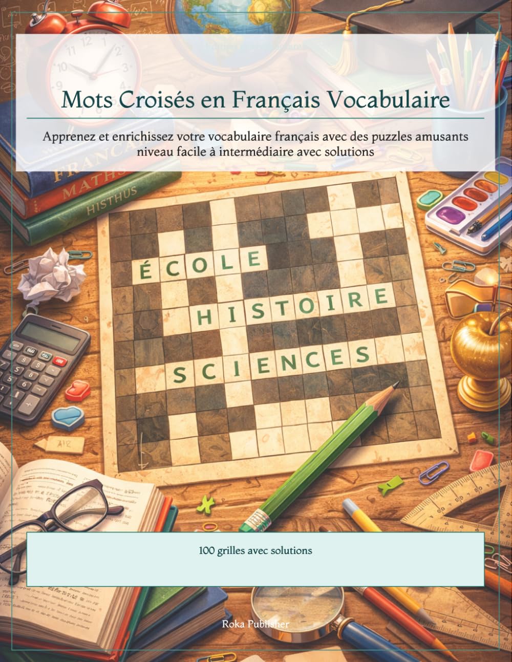 Mots Croisés en Français Vocabulaire: Apprenez et enrichissez votre vocabulaire français avec des puzzles amusants niveau facile à intermédiaire avec solutions