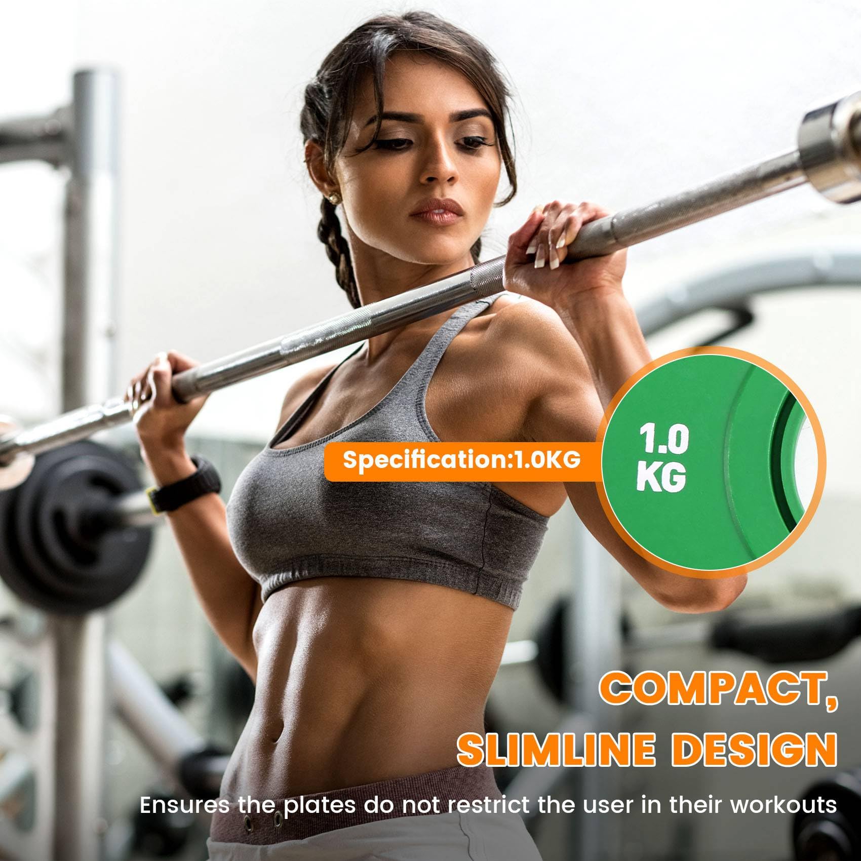 2X Gym Micro-Type Plates Hantle Talerze Gumowe Ułamkowe Talerze Dodatek Otwór 50,4 mm 1,0 Kg