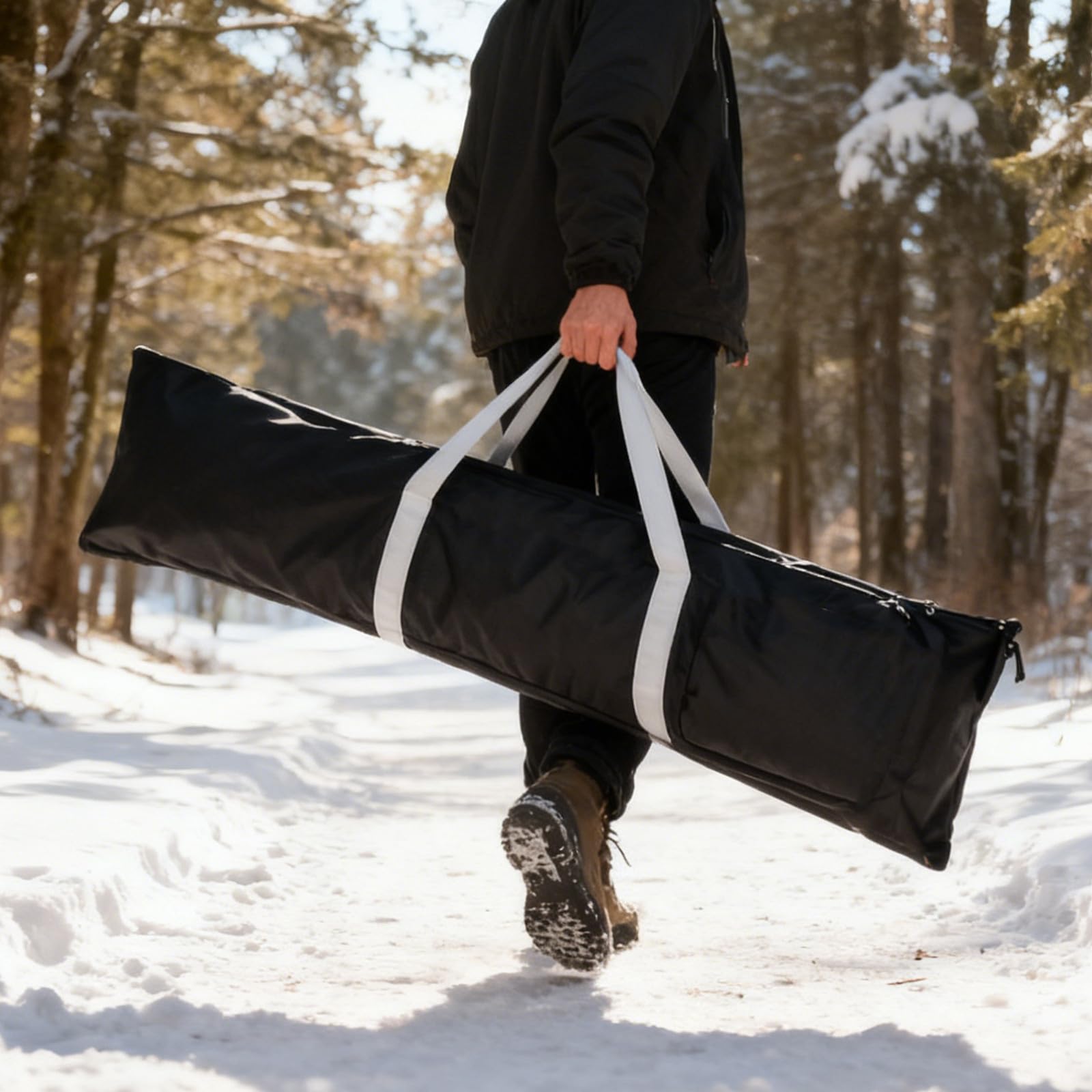 ifundom Borsa da sci per viaggi aerei - Copertura pieghevole per snowboard - Borsa protettiva per sci - Supporto per trasporto tavola per attrezzatura da neve all'aperto Accessori per Viaggi per