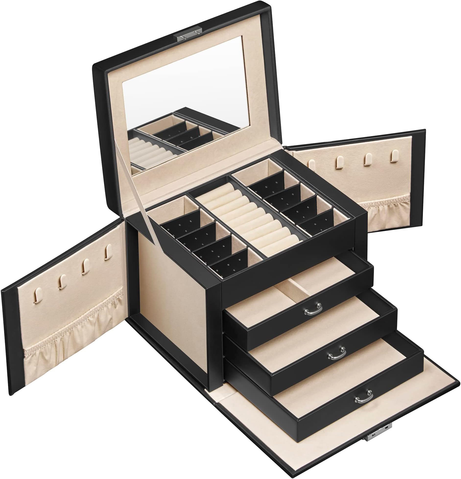 HOMDREAM Boîte à Bijoux Verrouillable Coffret à Bijoux Avec