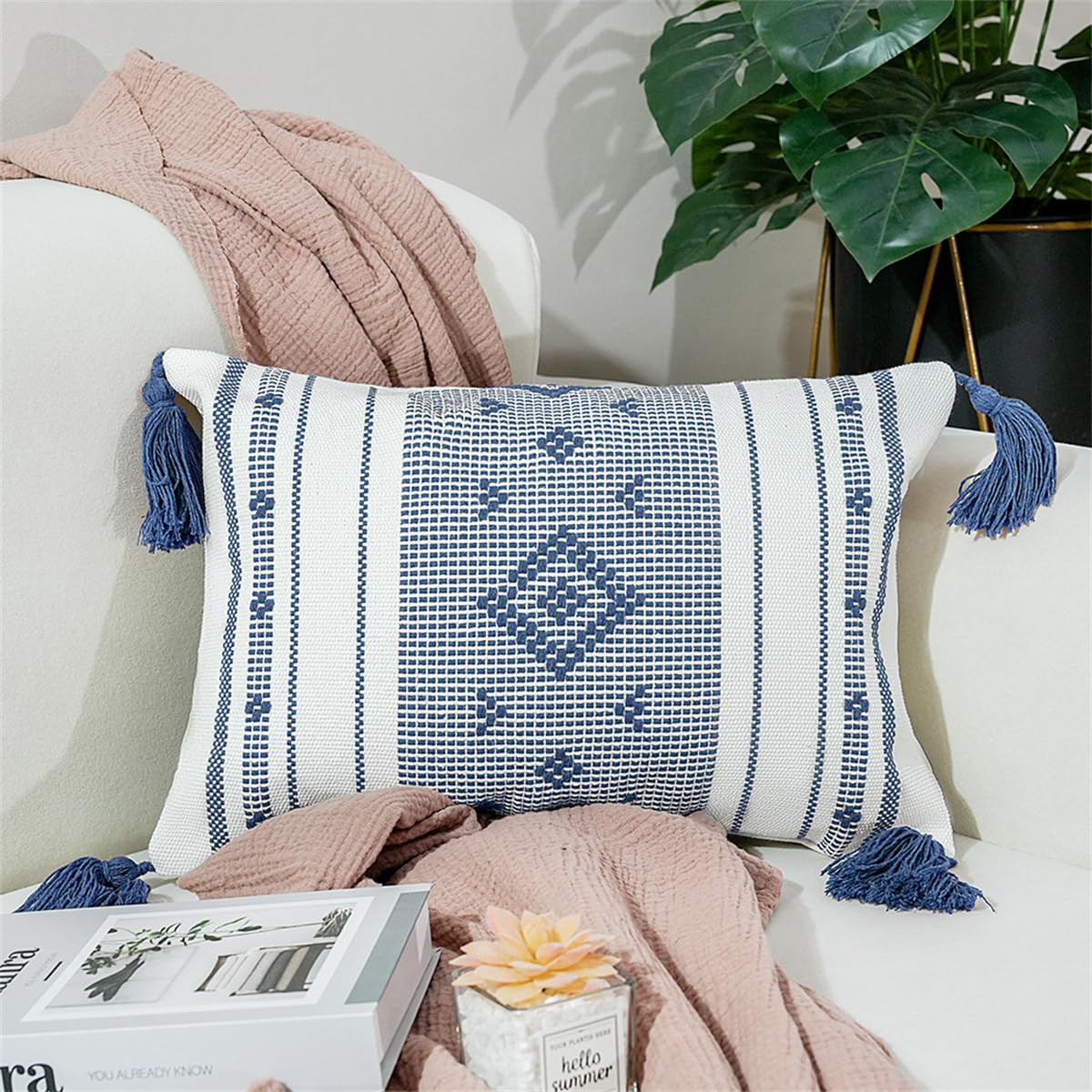 Fundas de cojín bohemias de 30 x 45 cm perfectas para decorar el sofá del salón en primavera