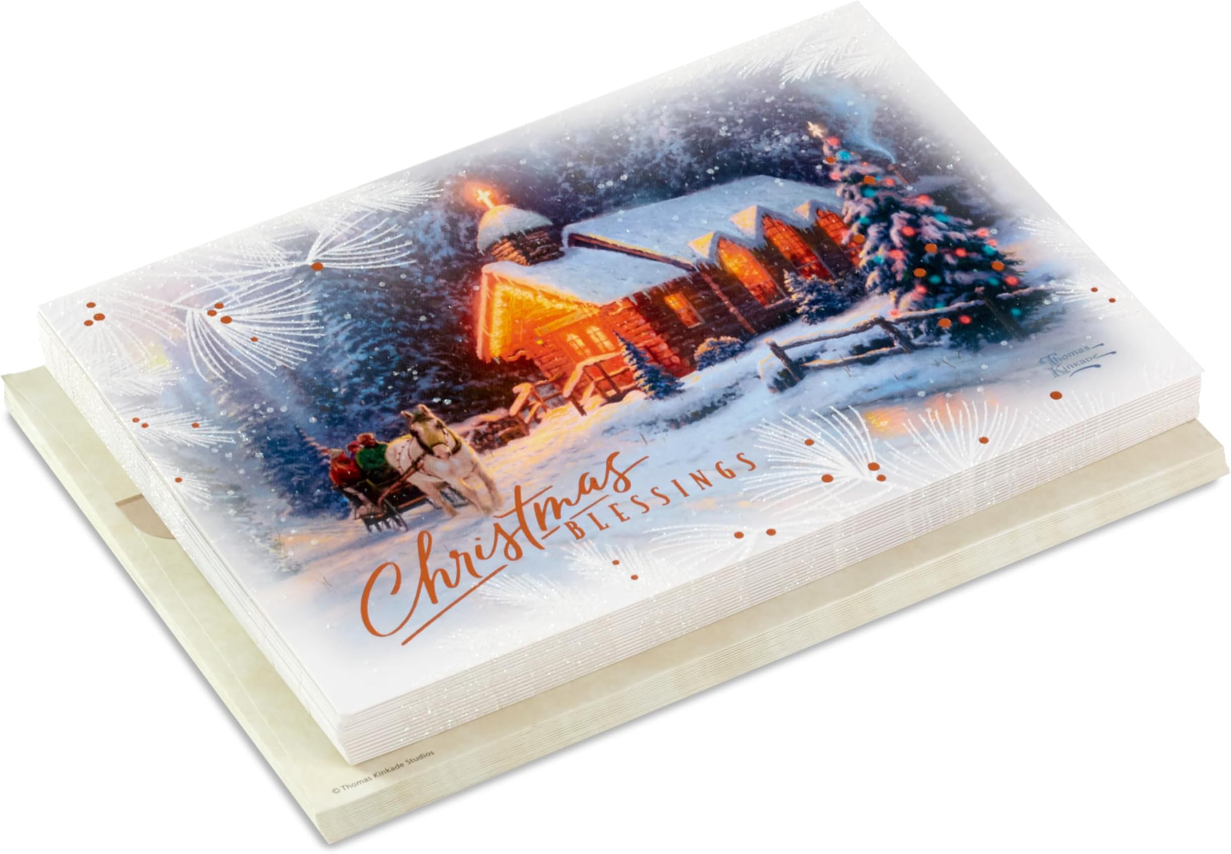 Thomas Kinkade Christmas Cards (16 Cards and Envelopes) Christmas Blessing