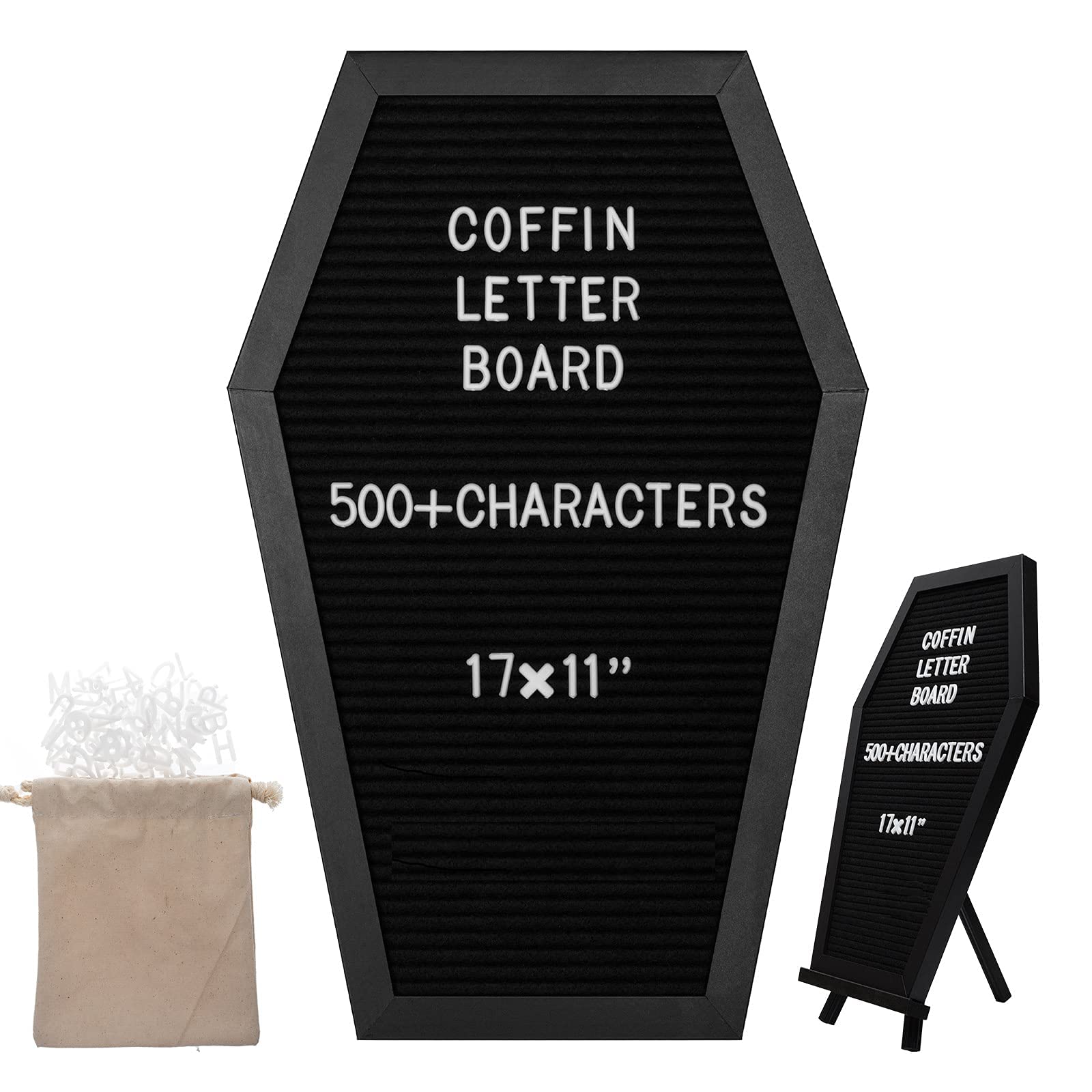 Sarg-Filz-Brieftafel, Gothic-Dekoration, Pinnwand für Tischplatte oder Wand, Sarg-Nachrichtenbrett mit Nadeln, Gothic-Dekor für Zuhause, Büro, Bistro und Schule (Brief)
