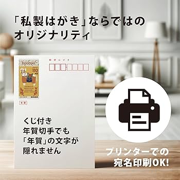 Amazon | 年賀状じまい ハガキ 10枚【新年にお知らせ】私製はがき