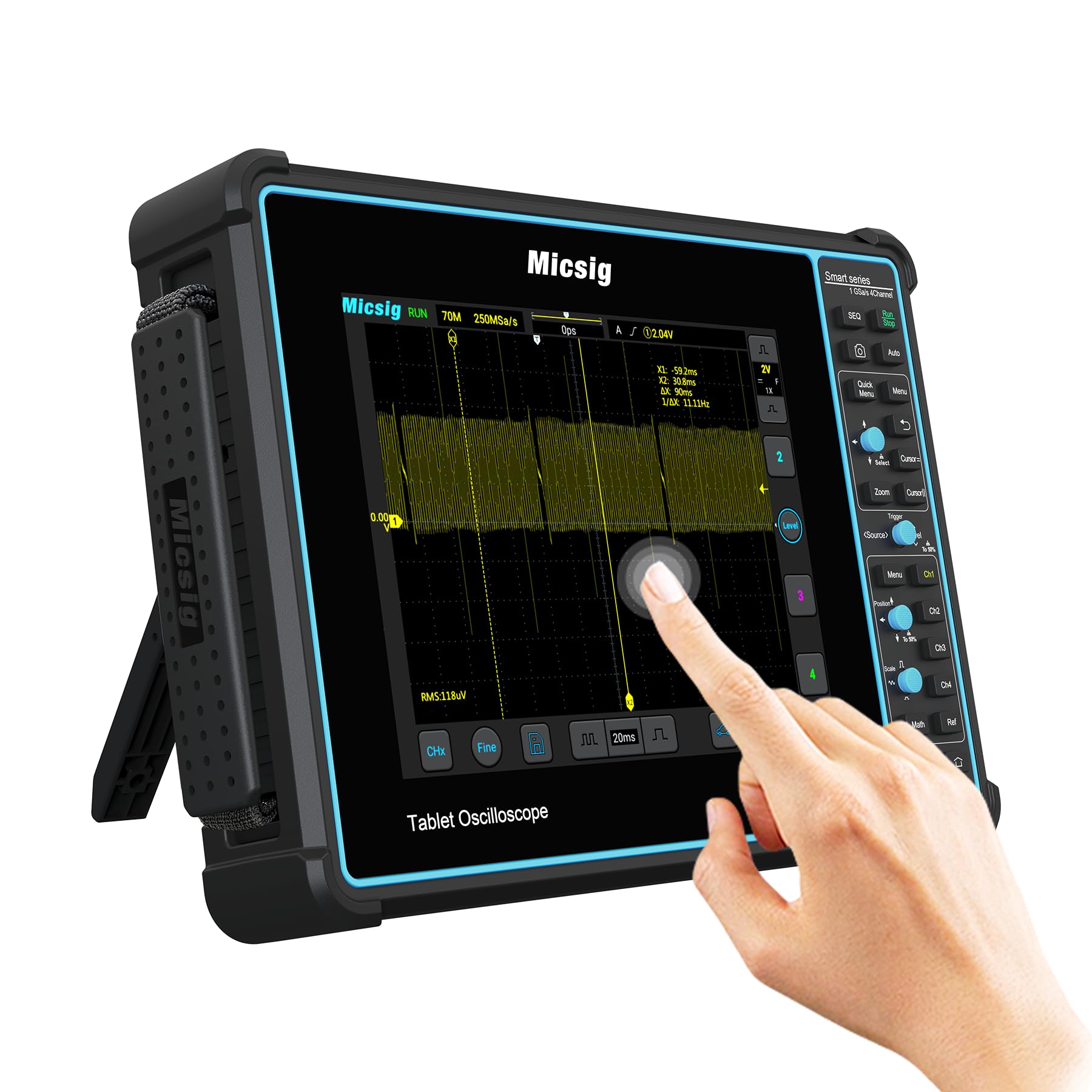 Micsig Automotive Oscilloscope SATO1004 SATO12002 SATO Series Oscilloscope Automotive 100/200Mhz 2/4 Channel Oscilloscope Osciloscopio Automotriz(SATO2002 200Mhz 2ch Standard kit)