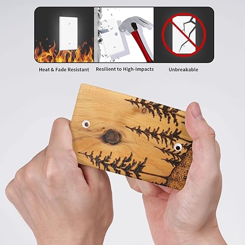 Miniatura 5 de Cubierta decorativa para interruptor de pared con estampado de grano de madera de árbol rústico, cubierta de receptáculo de granja, cubierta de toma