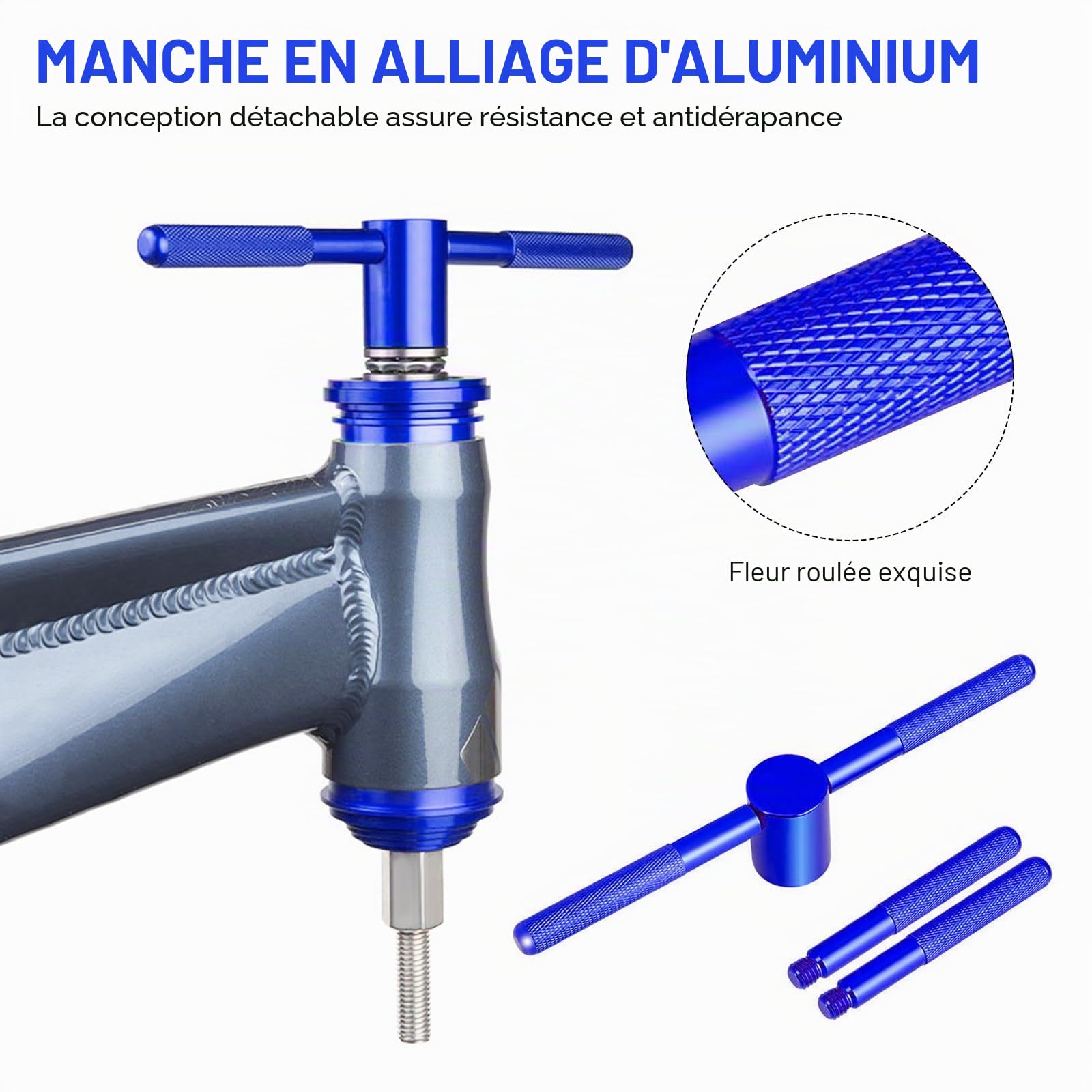 Presse à gouvernail et palier de pédalier de vélo, Presse-Poussoir Professionnel, Outil de Montage de pédalier, Outil de poussée de roulement dans Les Tubes de Direction, Outils de réparation de vélo
