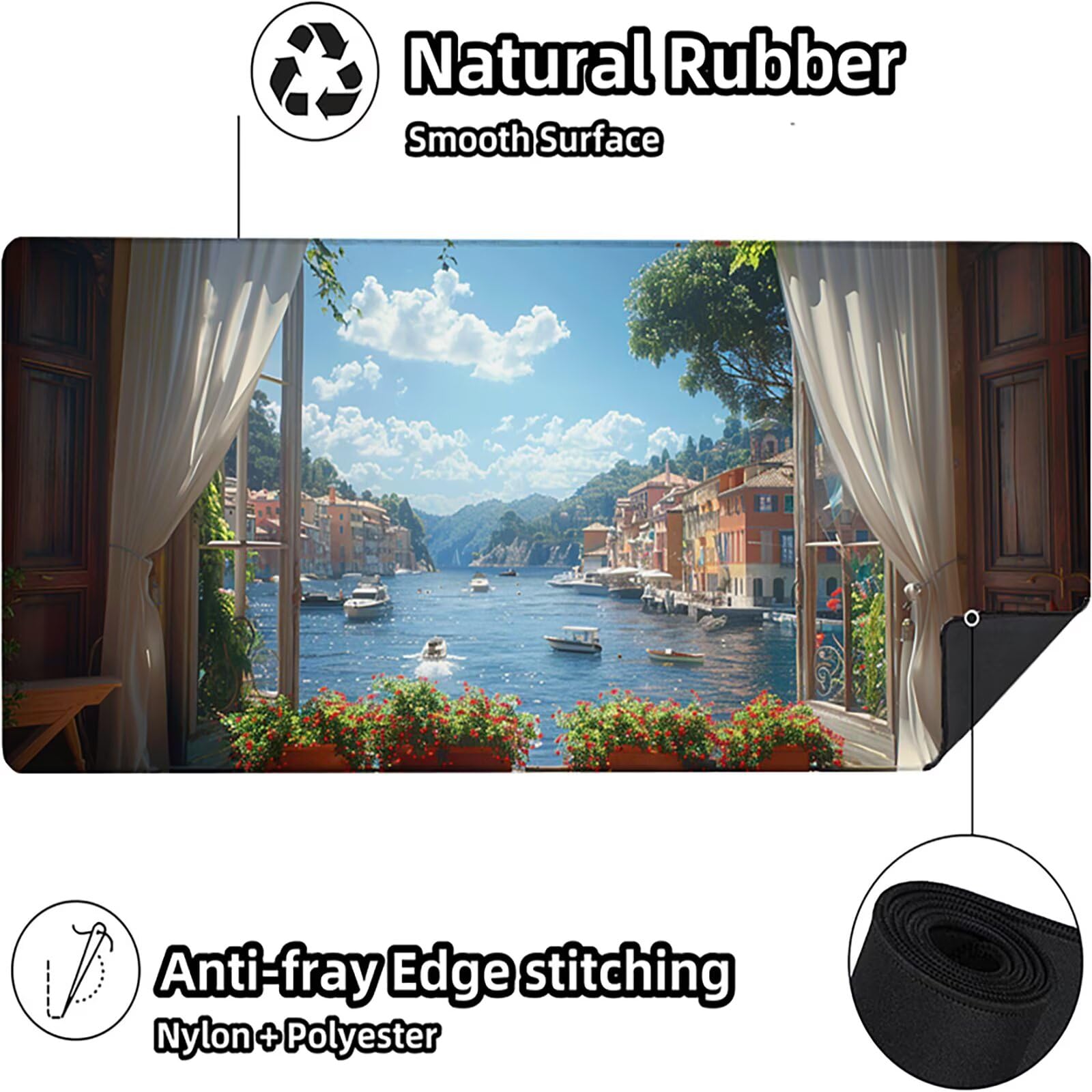 Paisaje Alfombrilla Ratón Gaming XXL 1500x800 mm, Alfombrilla Gaming Verde Mousepad con Base de Goma Antideslizante, Impermeable Desk Mat para Teclado y Raton, Accesorios Gaming Regalos de Hombre 3-1