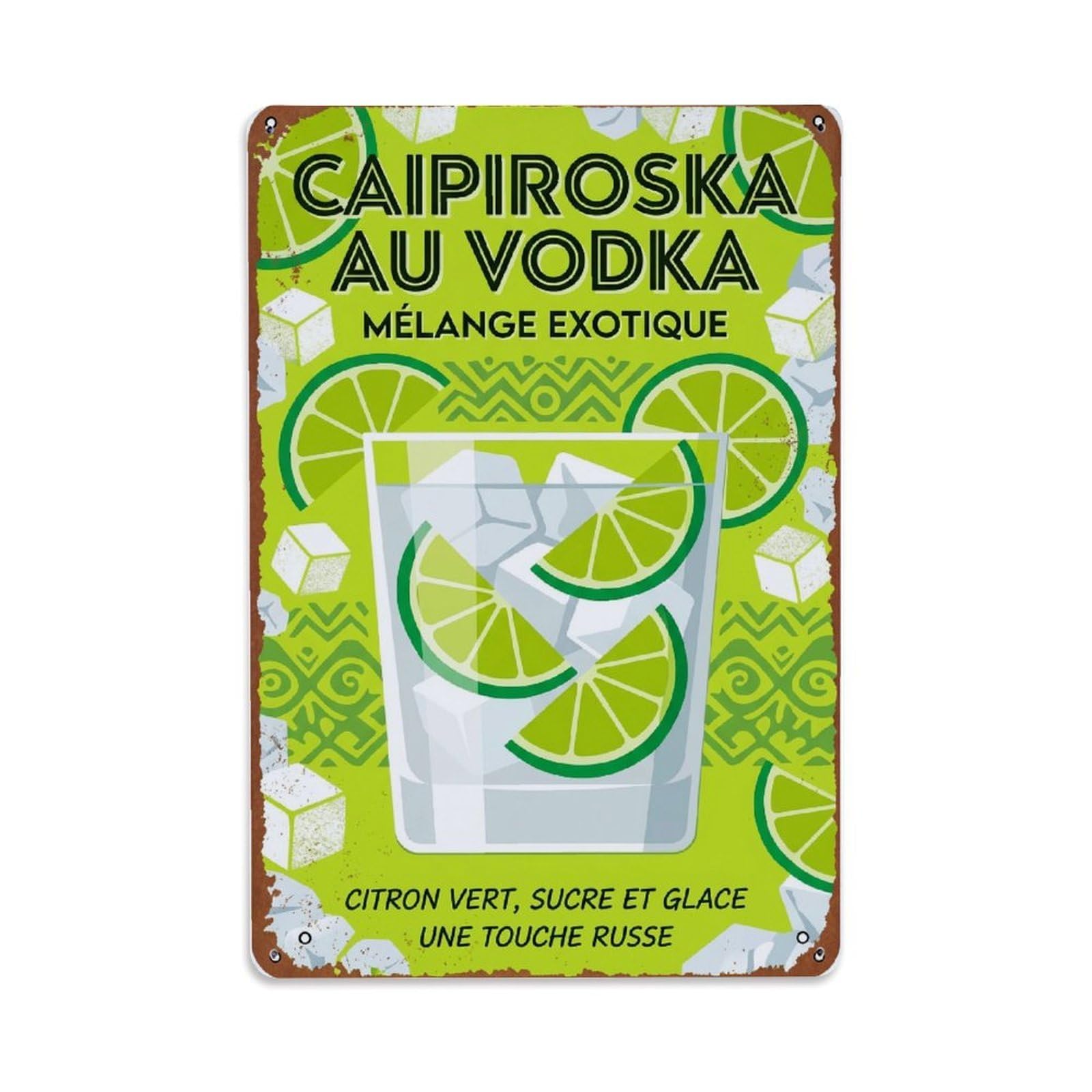 Caipiroska Smooth Finish Metal Tin Sign Plaque Wall Decor for Cafe, Club Bar, Office, Home Garden Metal Poster 8x12Inch
