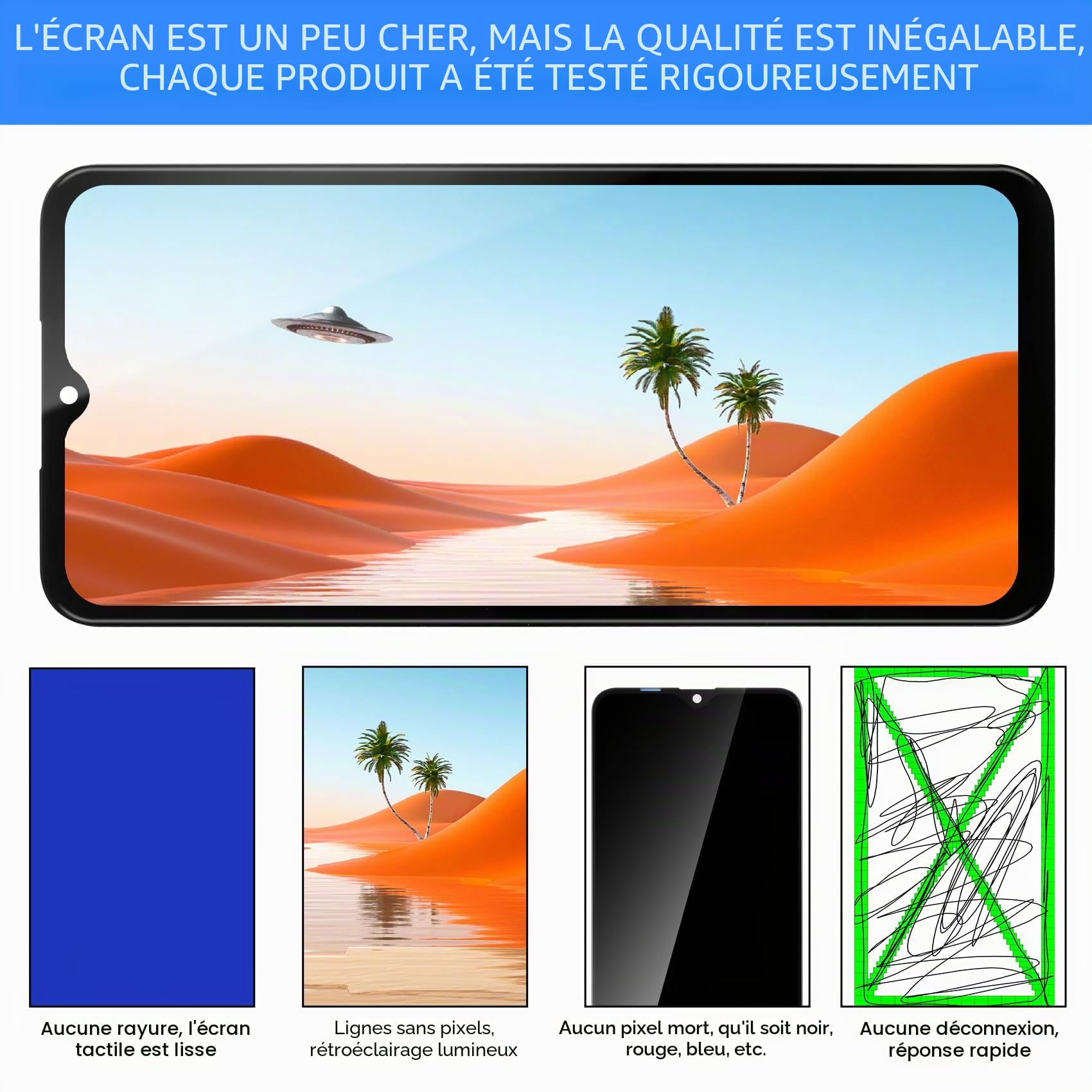 LADYSON Écran LCD TFT pour Samsung Galayx A16 4G A165 SM-A165F A165M Écran Tactile numériseur Complet en Verre avec Outils (Noir avec Cadre, Pas A16 5G A166)