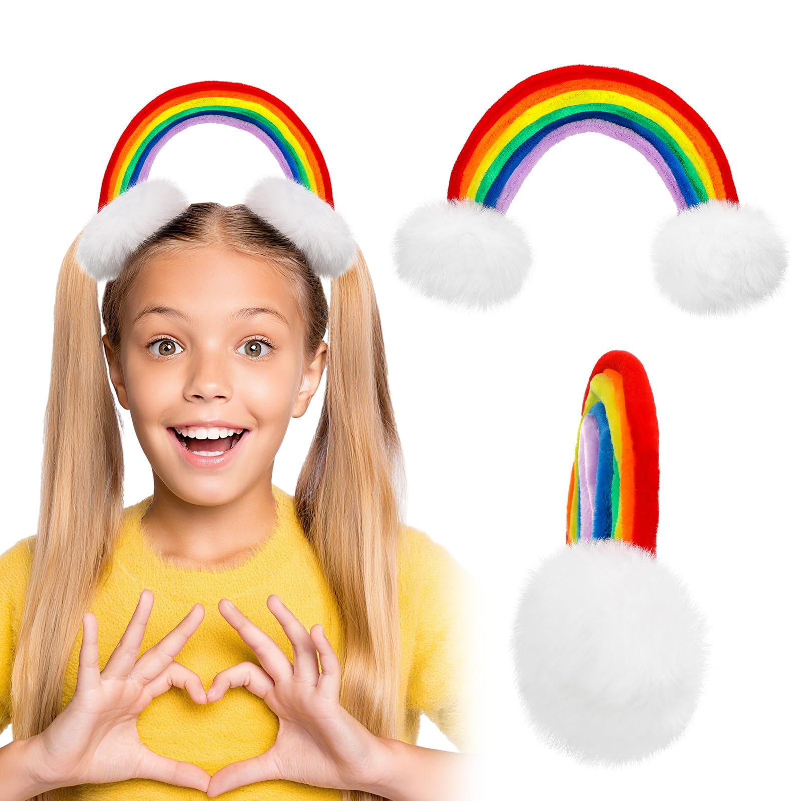 Photo 1 of [MINOR DAMAGE] Wavyknot Crazy Hair Clip Kit Crazy Hair Day Accessories for Girls Funny Head Band for Kids and Adults Party Gift(Rainbow)