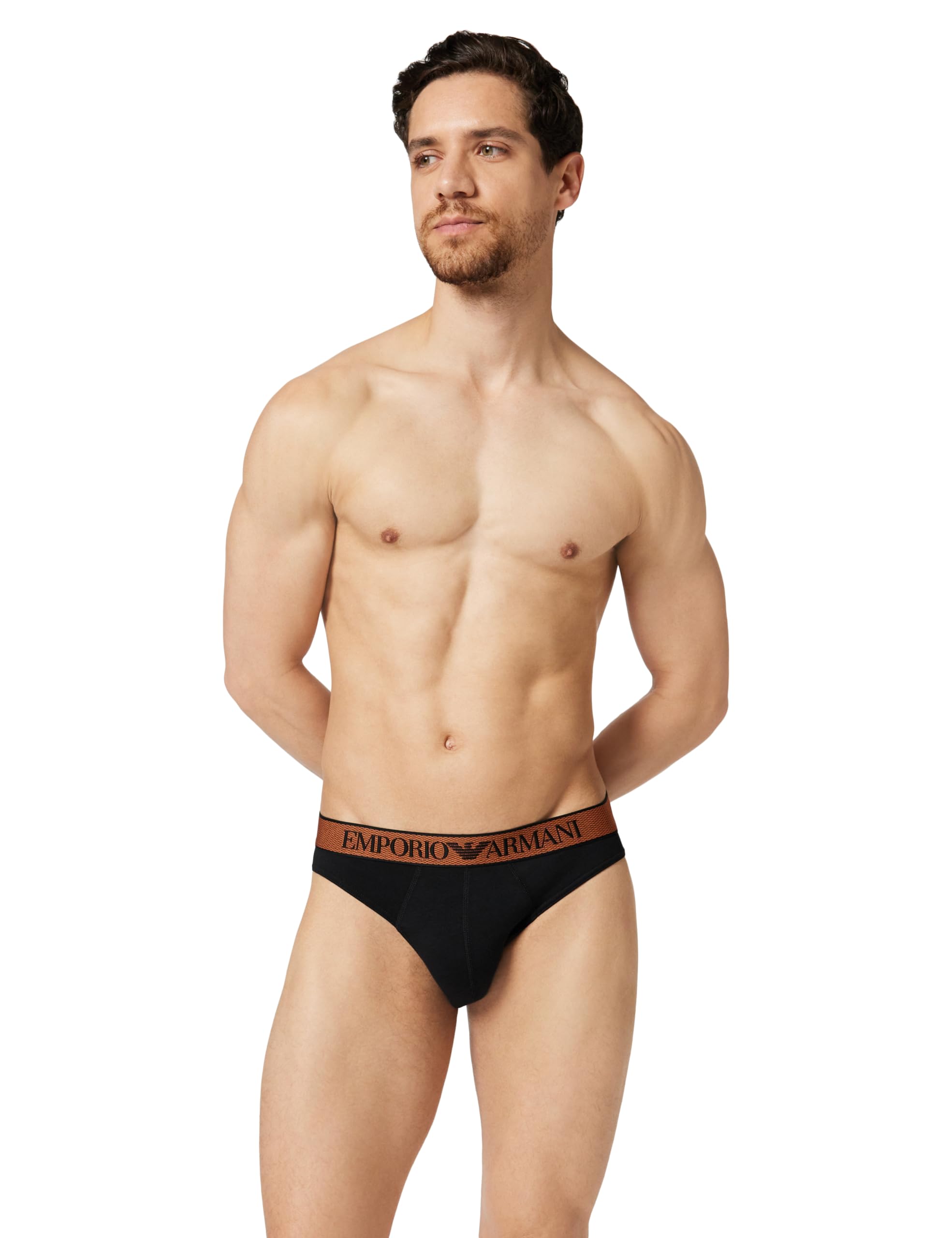EMPORIO ARMANI Man's Shiny Logoband Brief Black L