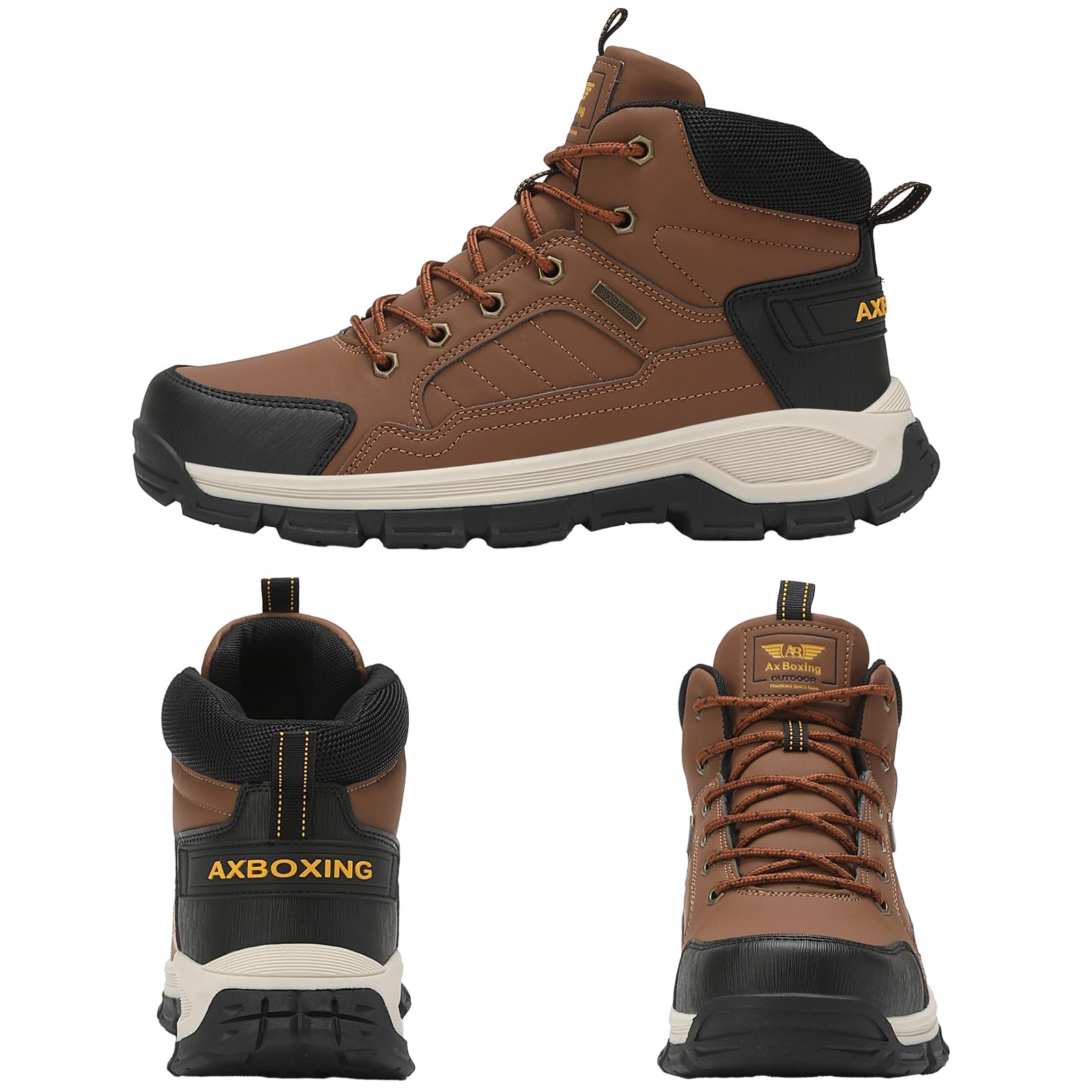AX BOXING Scarpe Uomo Invernali Stivali Caldo Scarponcini Trekking Antiscivolo Scarpe de Neve Comode Stivaletti Outdoor