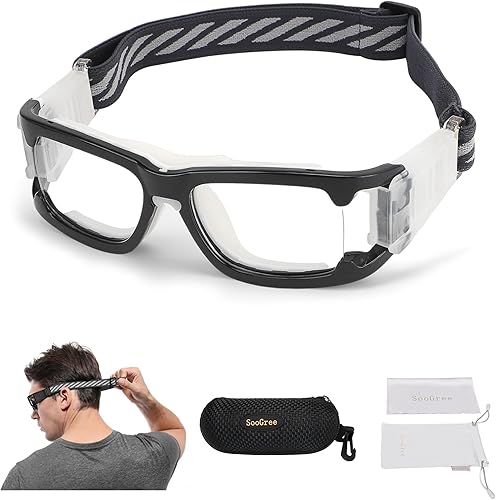 SooGree Gafas deportivas de baloncesto para hombres y mujeres, gafas de seguridad, gafas de deporte, antivaho y choque de colisión