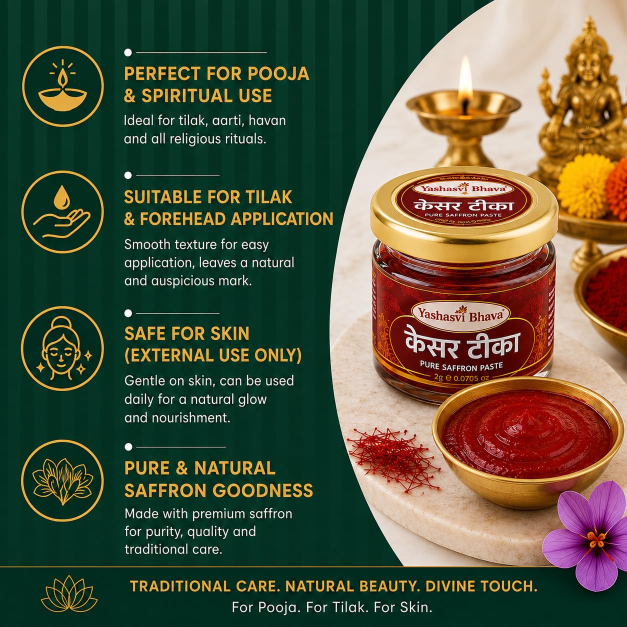 Kesar Tilak Paste & Red Thread - Spiritual Use -5 Kesar Tilak Paste & Red Thread - Spiritual Use -5