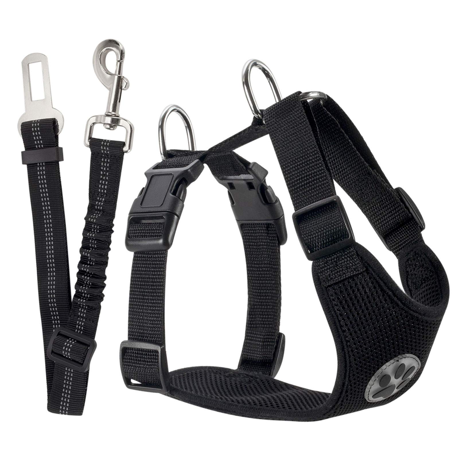 Pet Safety Harness Adjustable Elastic Dog Seat Belt - Retractable Safety  Tether For Car Travel With Crash Tested Harness Car Harness