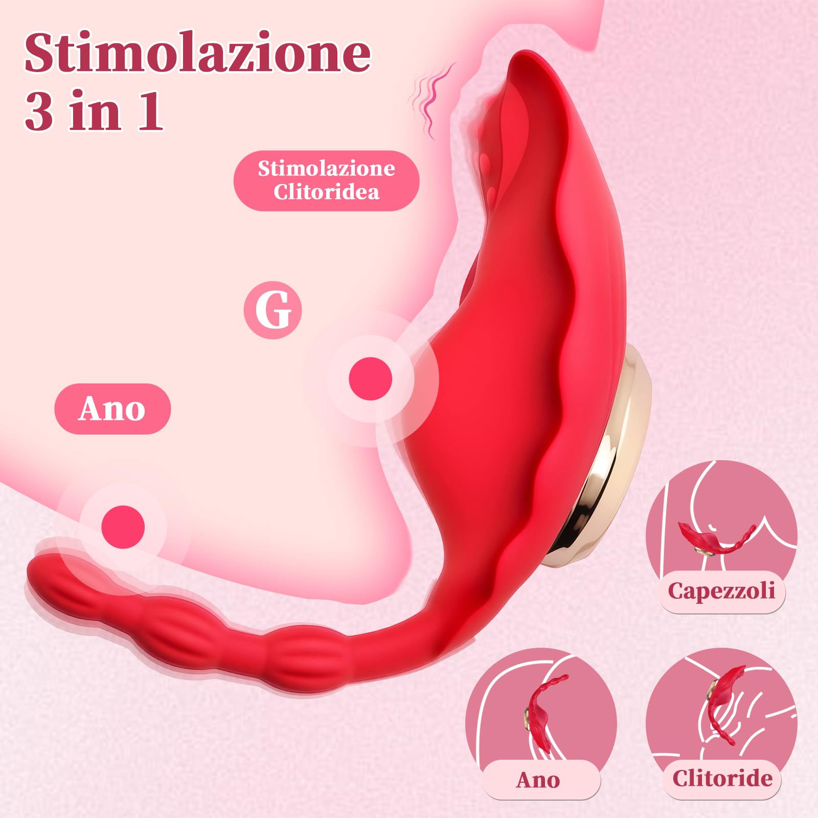 Vibratoreper Donna Professionale Wireless Stimolatore per Clitoride Ovetto Vibrante Vibratori G-Spot Plug Anale Vibratore Clitoride Mutandine Vibranti con APP Telecomando 9 Impostazioni di Vibrazione