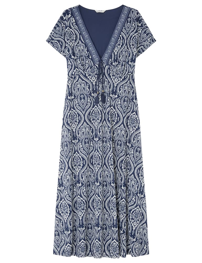 SPRINGFIELD Vestido Midi Escote Cenefa Estampado Mujer
