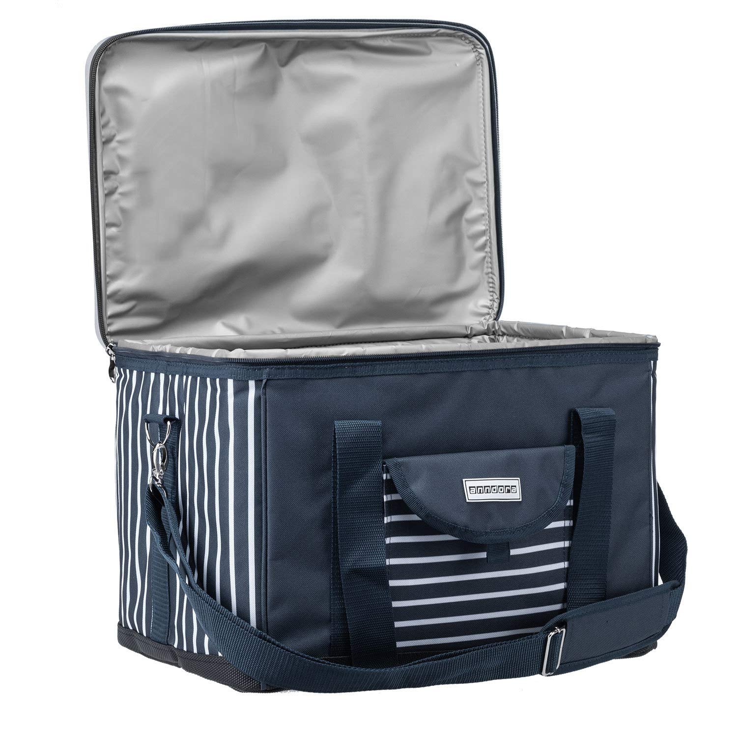 anndora Kühltasche XL 40 Liter – große Isoliertasche mit Getränkehalter & Tragegurt – auslaufsicher & belastbar bis 10kg – Thermotasche für Picknick, Camping, Strand & Einkauf