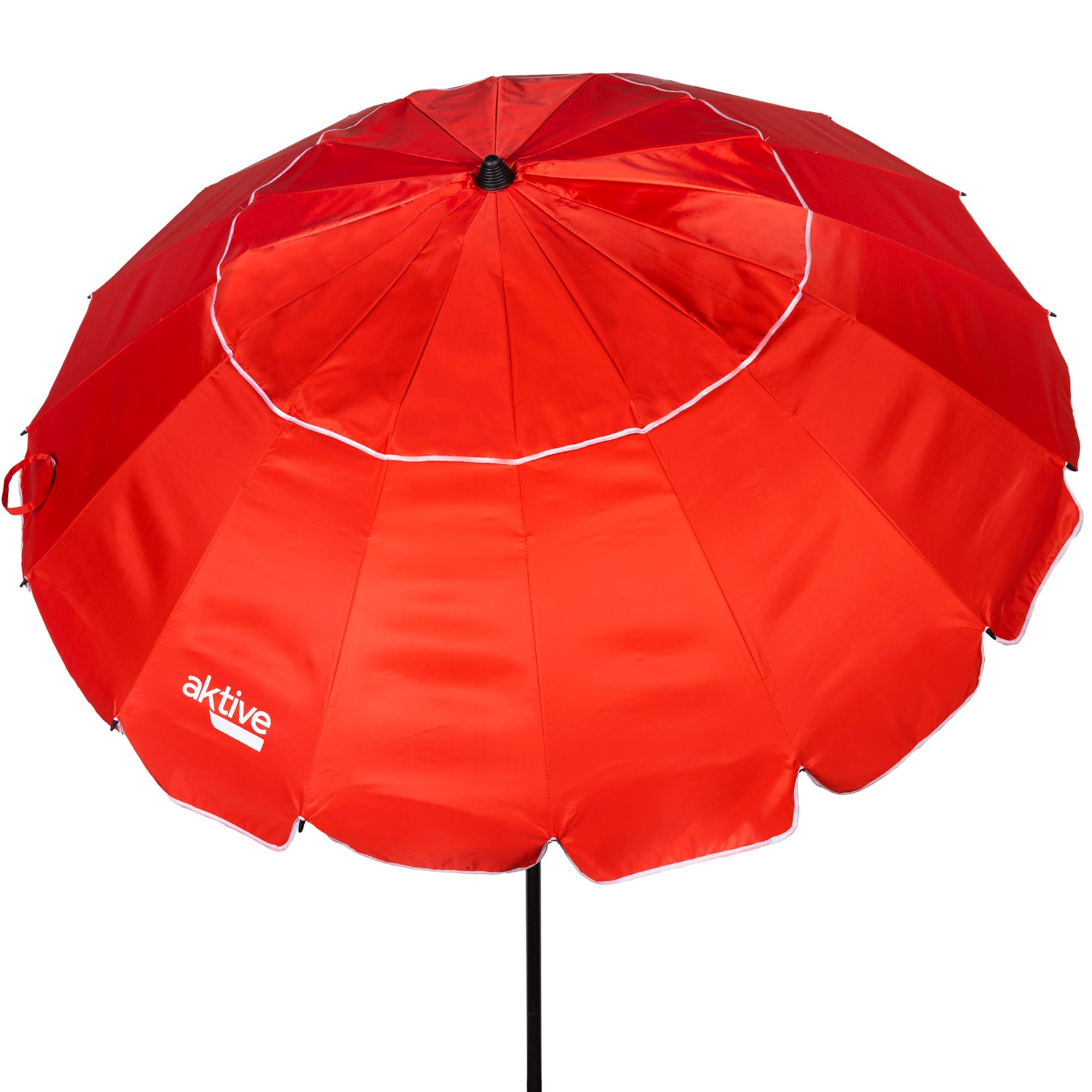AKTIVE 62278, Sombrilla playa anti viento plegable e Inclinable Roja Ø240 cm, Con protección UV 50, paravientos playa, sombrilla parasol grande, parasol playa, sombrillas para playa