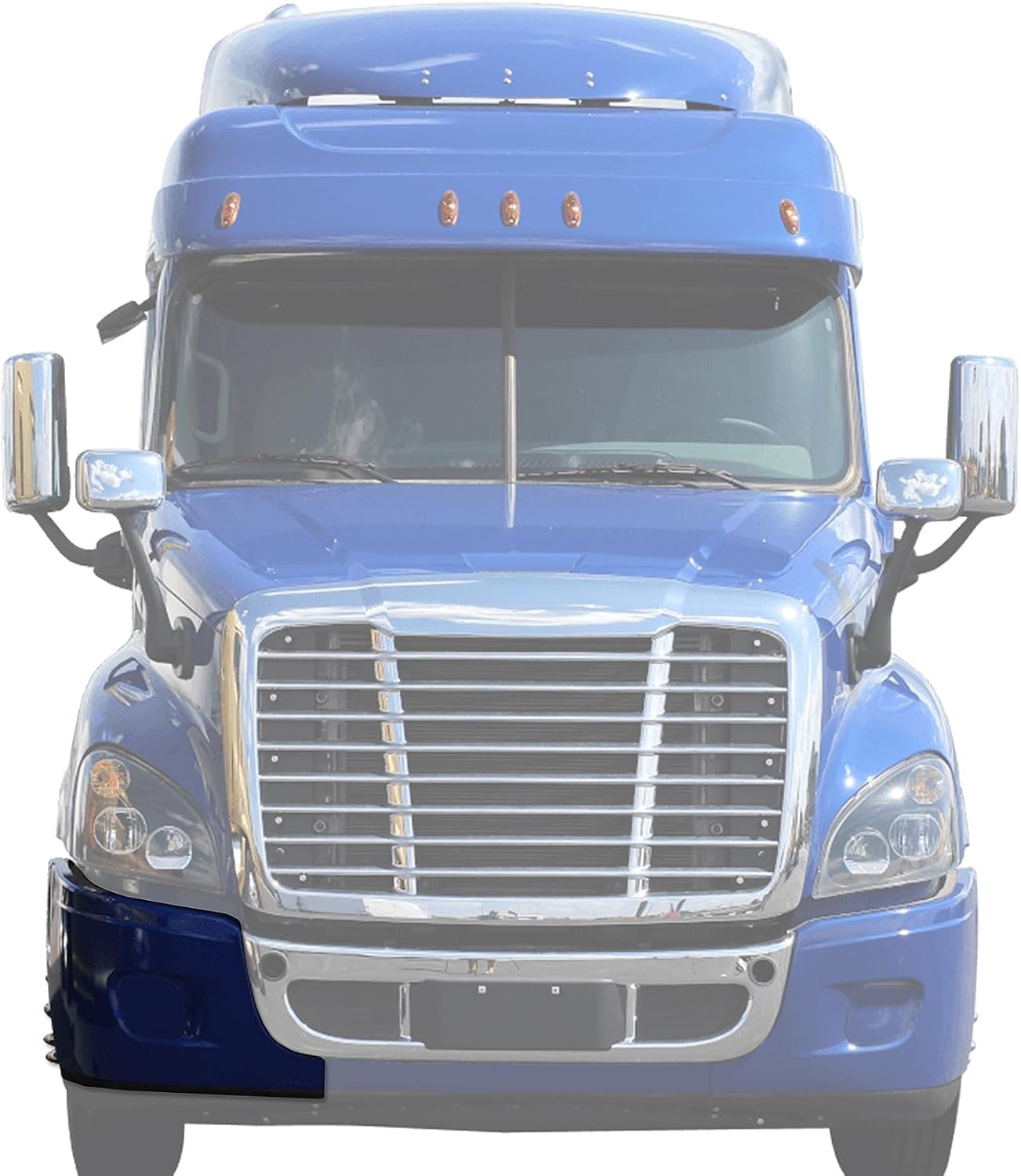 KOZAK Outer Bumper Corner Cover & Inner Reinforcement No Fog Lamp Hole Set Passenger Right Side, Compatible with Freightliner Cascadia 2008-2017, Includes Logo, 2x 22" Windshield Wipers, and Vest