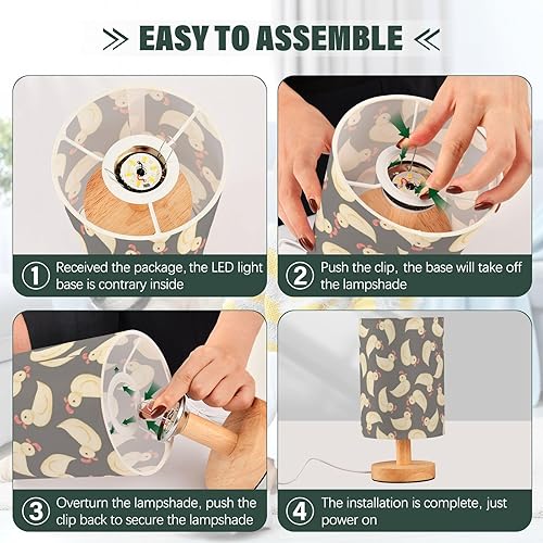 Miniatura 4 de Bedside Table Lamp Indoor Table Lamp Minimalist Yellow Ducks Cute Table Lamps for Girls Farmhouse Bedroom