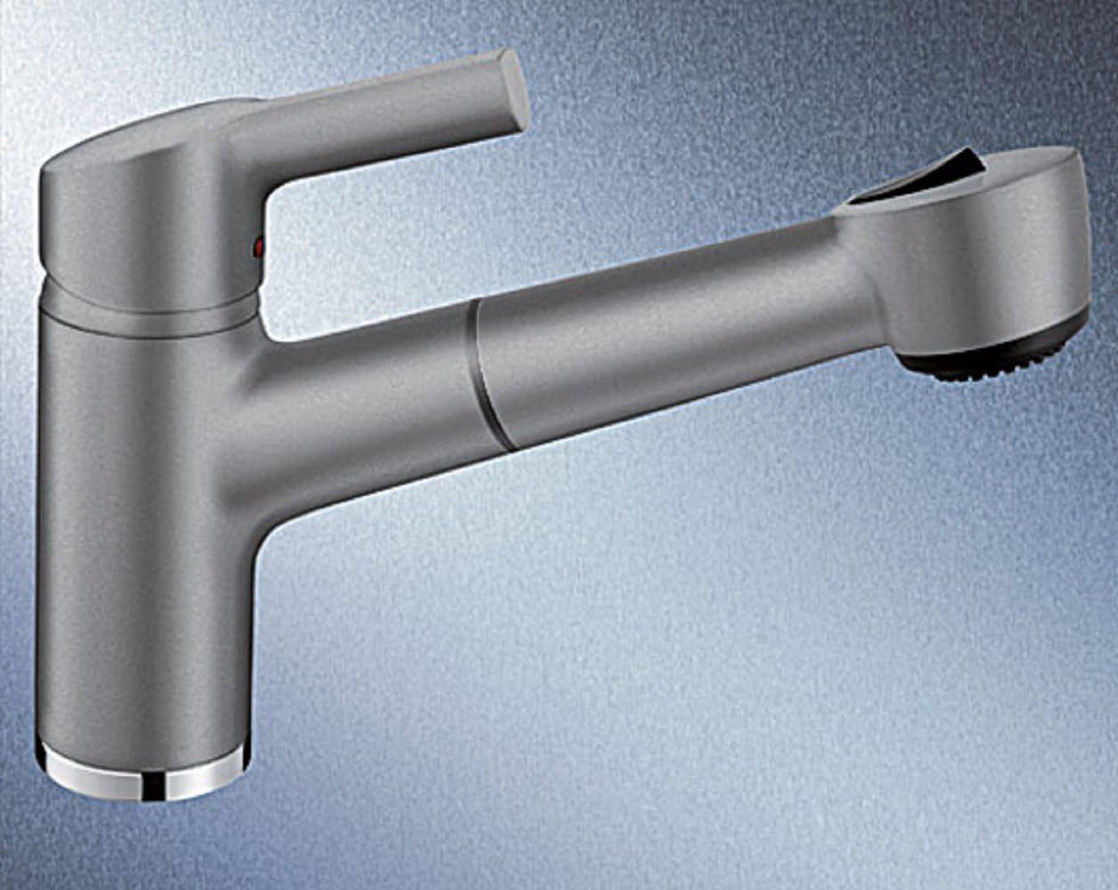 Rubinetto da cucina a bassa pressione Blanco Elipso-S II in finitura alluminio metallizzato