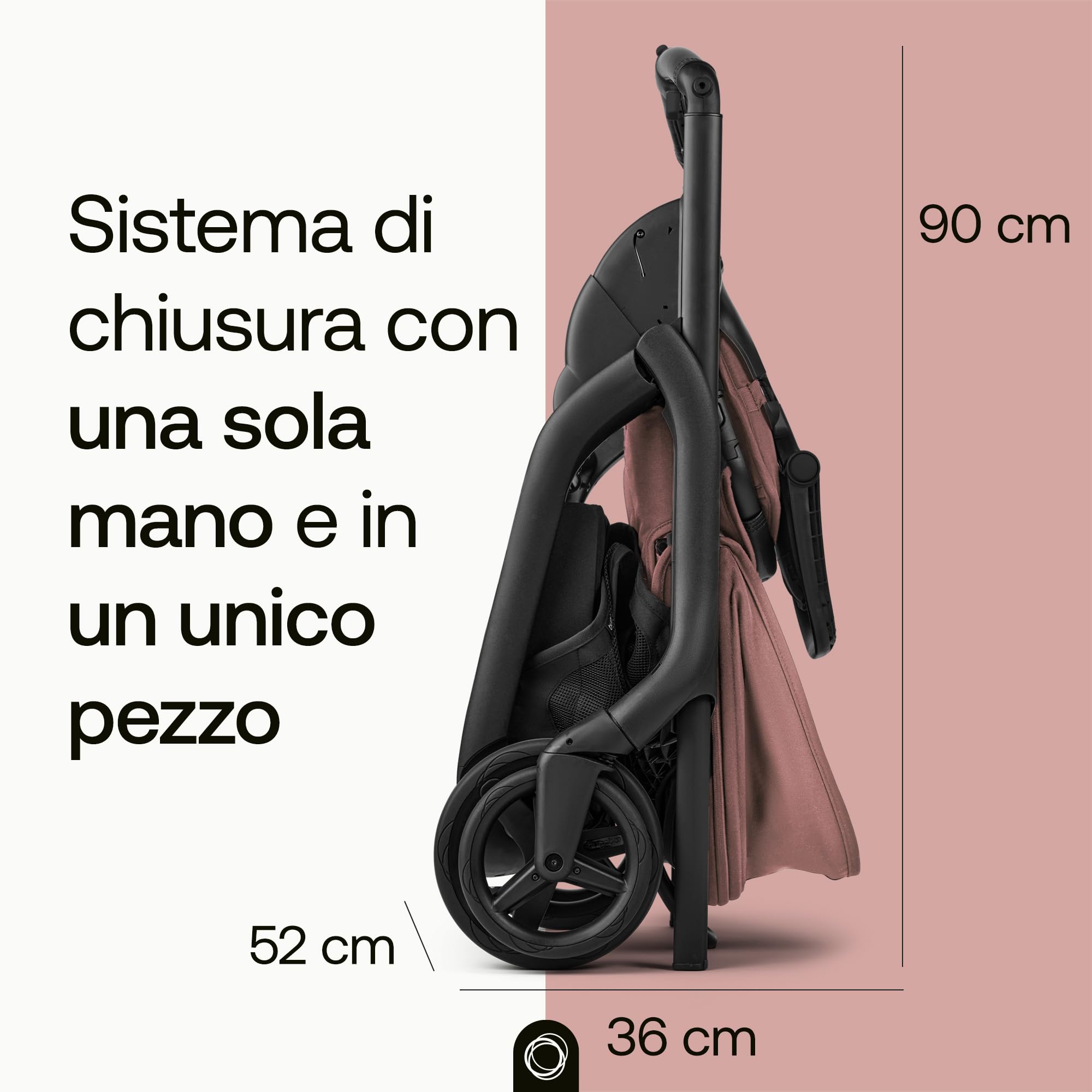 Passeggino Bugaboo Dragonfly Plus, Carrozzina Compatta da Città, Chiusura ad una Mano, Seduta Reclinabile e Reversibile, Adatto a Neonati e Bambini fino a 22 kg, Leggero da Trasportare, Dusty Pink