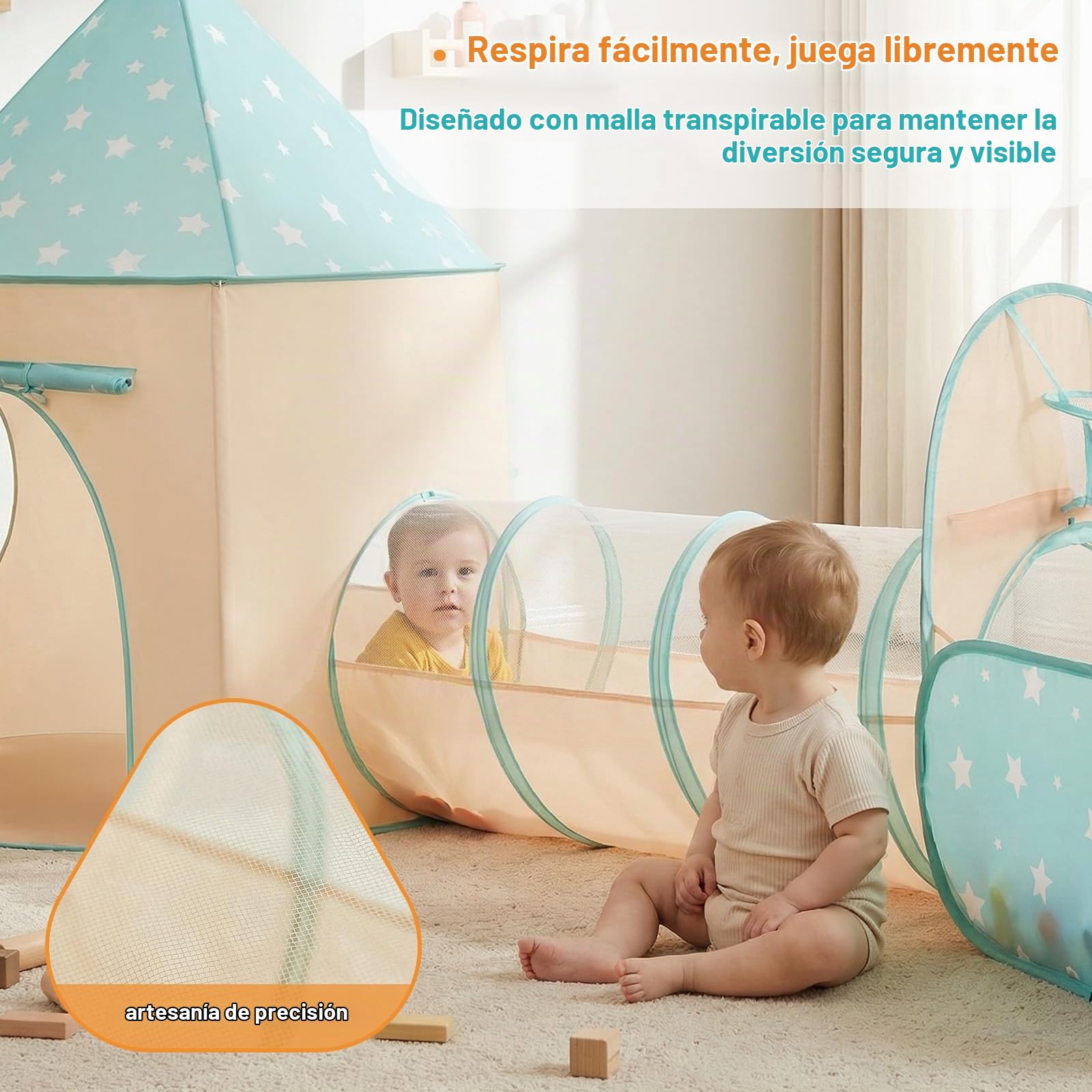 SISTICKER Tienda de Juego Infantil Piscina de Bolas: 3 en 1 Pop Up Túnel Plegable Bolsa de Almacenamiento Exterior Interior(sin Pelotas) - Bebé Juguete para Cumpleaños(Orange Green)