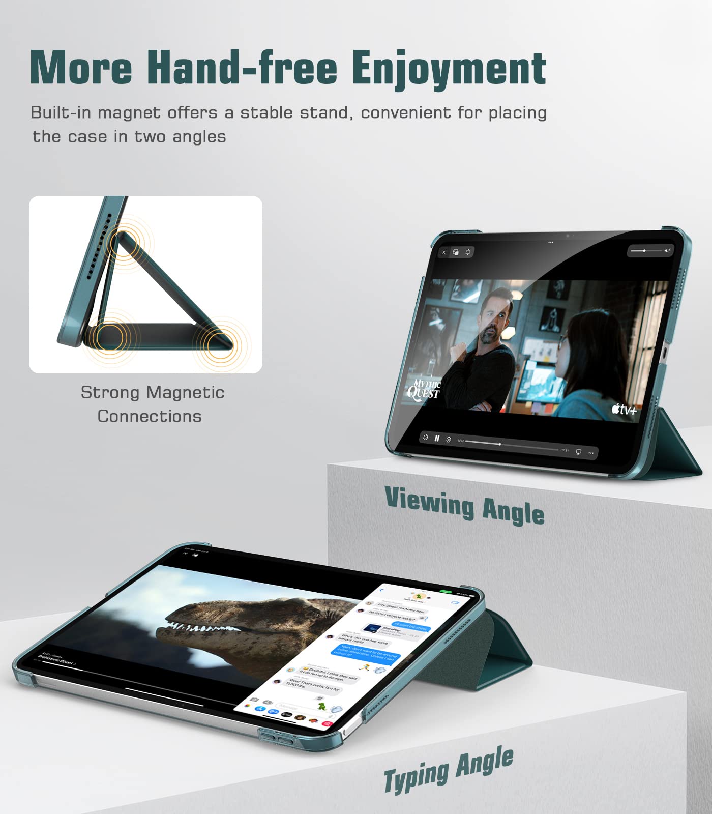 TiMOVO Cover Custodia Compatibile con iPad 10 Generazione 10,9" 2022, iPad 10 Cover con Retro in PC Rigido Semi-Trasparente, Funzione di Auto Sveglia/Sonno, Turchese