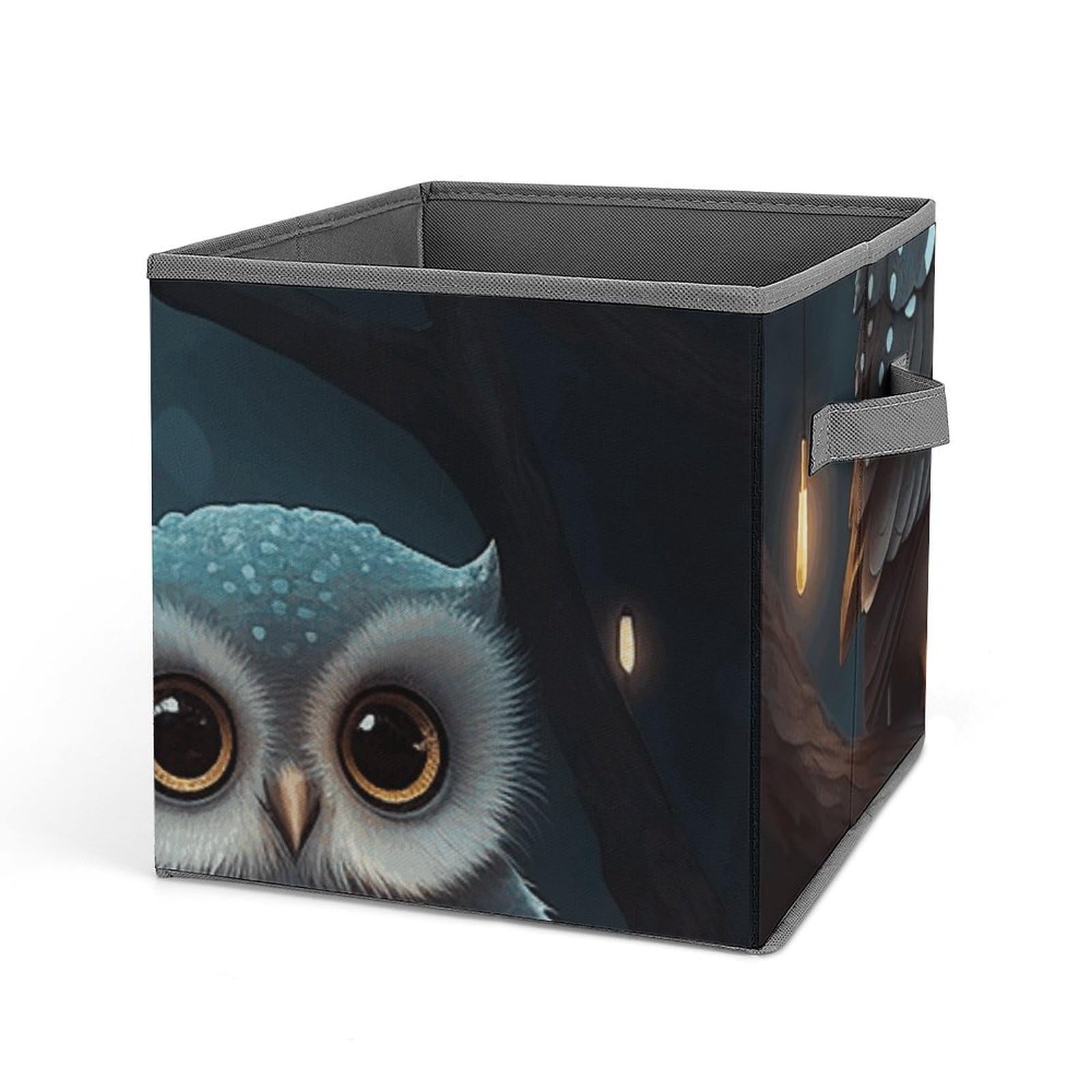 Coffre de rangement hibou pliable en tissu pour éliminer le désordre