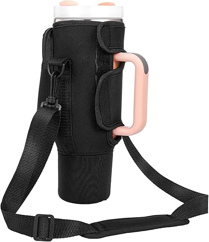Miniatura 1 de Bolsa de transporte para botella de agua Stanley de 40 onzas con asa, soporte para botella de agua con bolsillo, correa ajustable para el hombro,