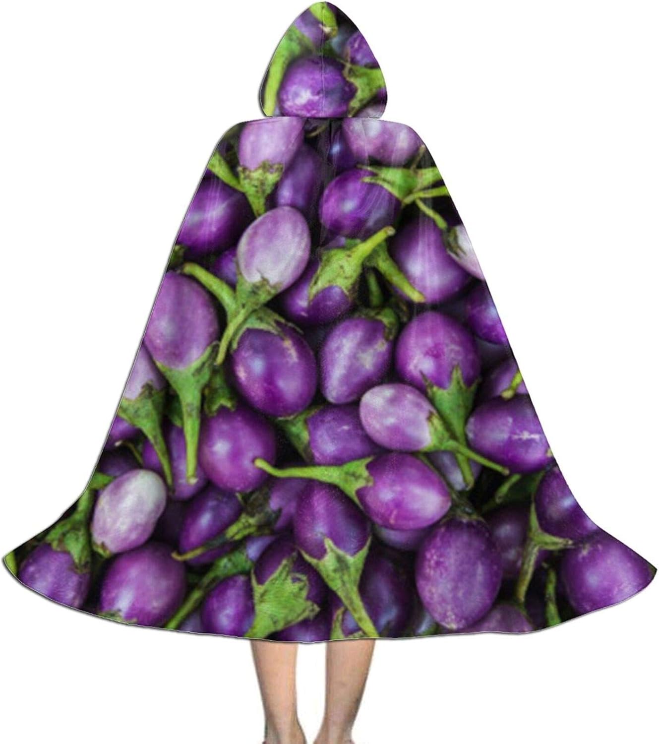 Vegetable Eggplants Kids Halloween Hooded Cloak Cosplay