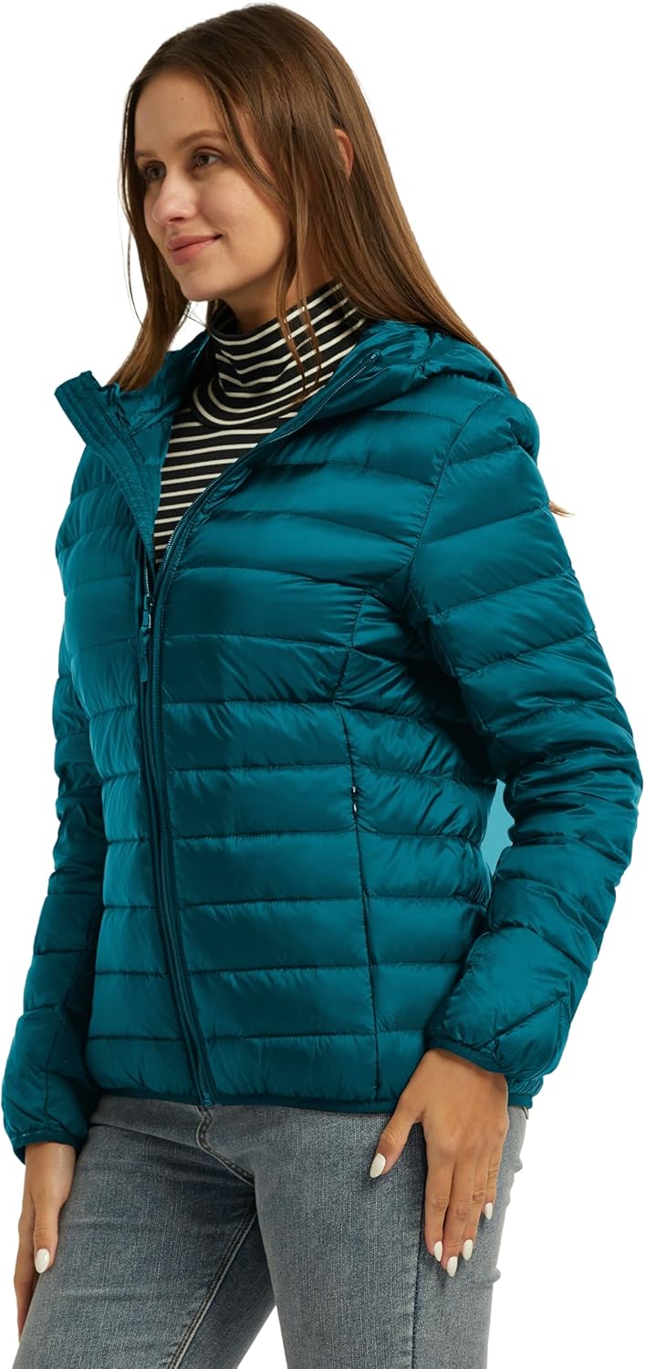 Wantdo Women's Hooded Packable Ultra Light Weight Short Down Jacket - Image 2