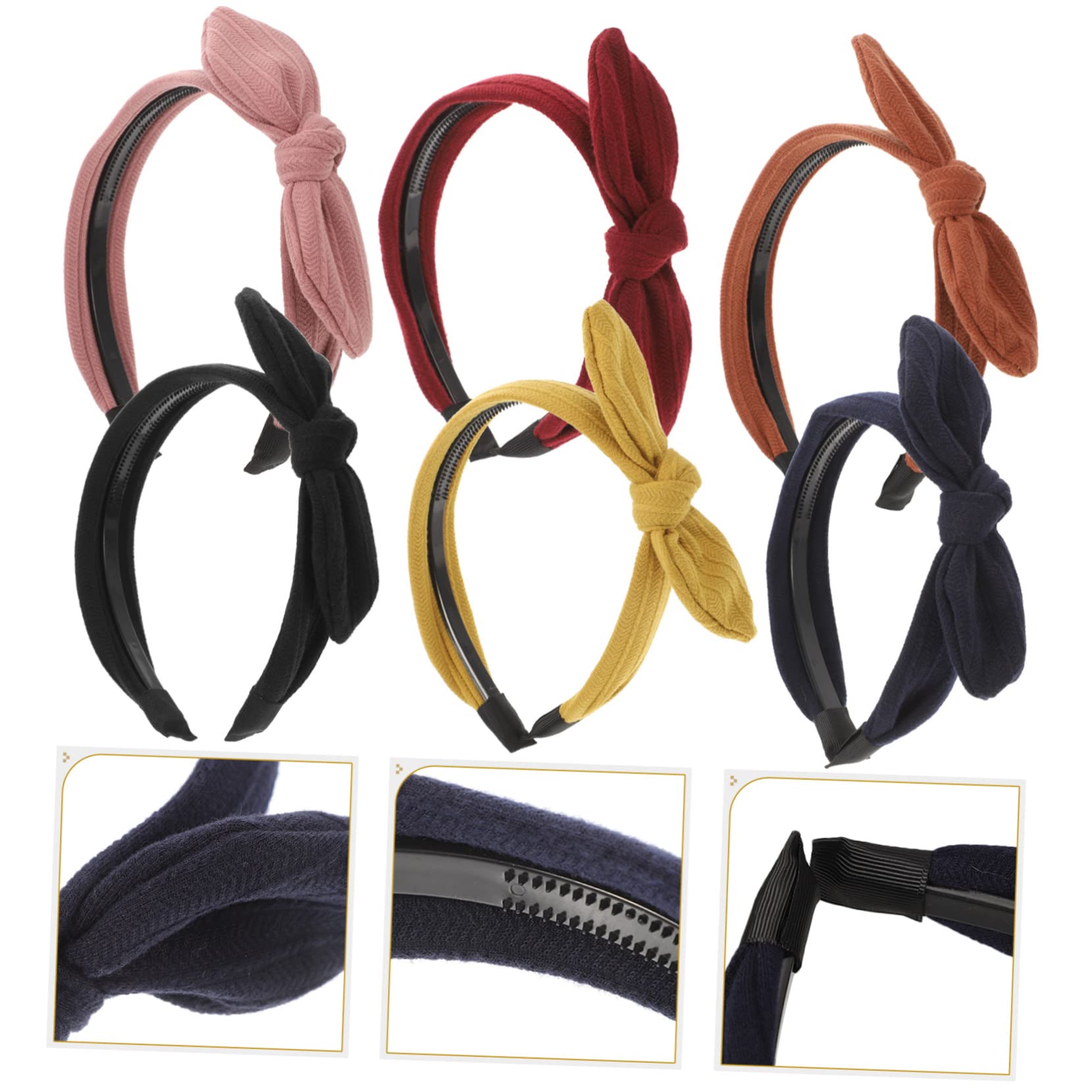MAGICLULU 6 Pezzi archetto ad barrette forcine accessori alla moda fasce annodate per le donne cerchietti bambina da donna fasce nere per le donne dentato per