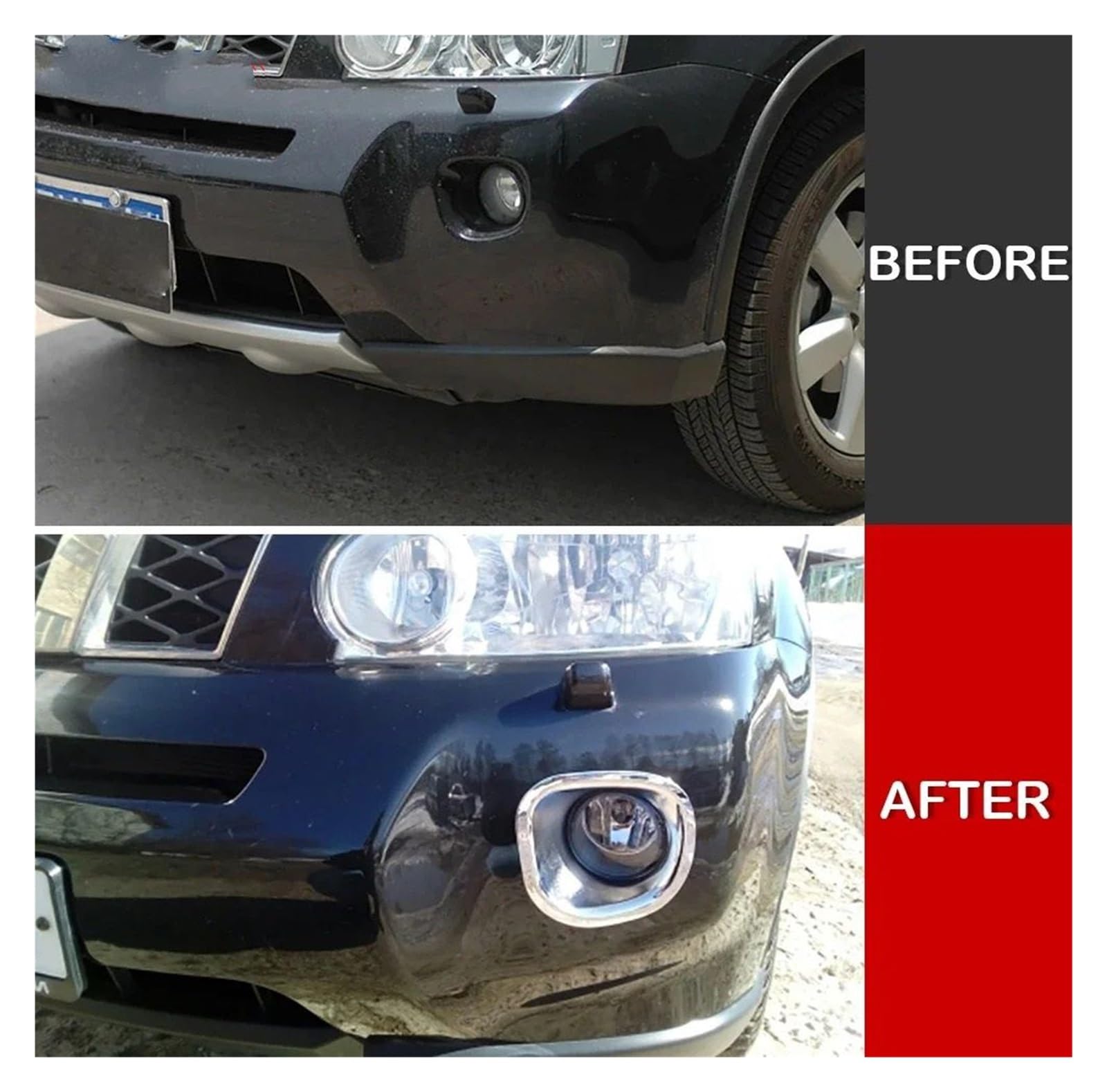 Car Front Rear Fog Light Lamp Cover Trim, Fit For Nissan, X-Trail 2007-2011 Chrome Foglight Trims Accessories Not T31 Osłona tylnego światła
