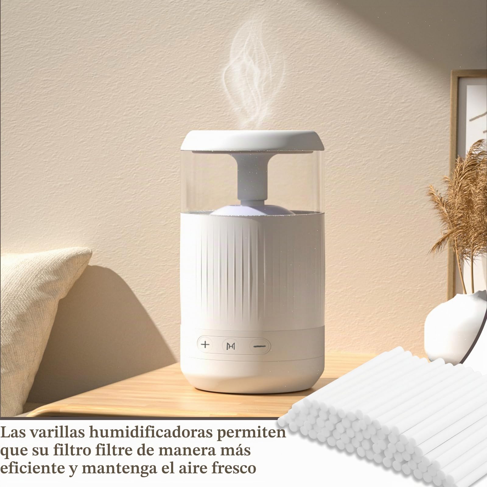 Varillas de Humidificador de Algodón 100 Piezas Repuesto para Difusor Aroma Mini Portátil