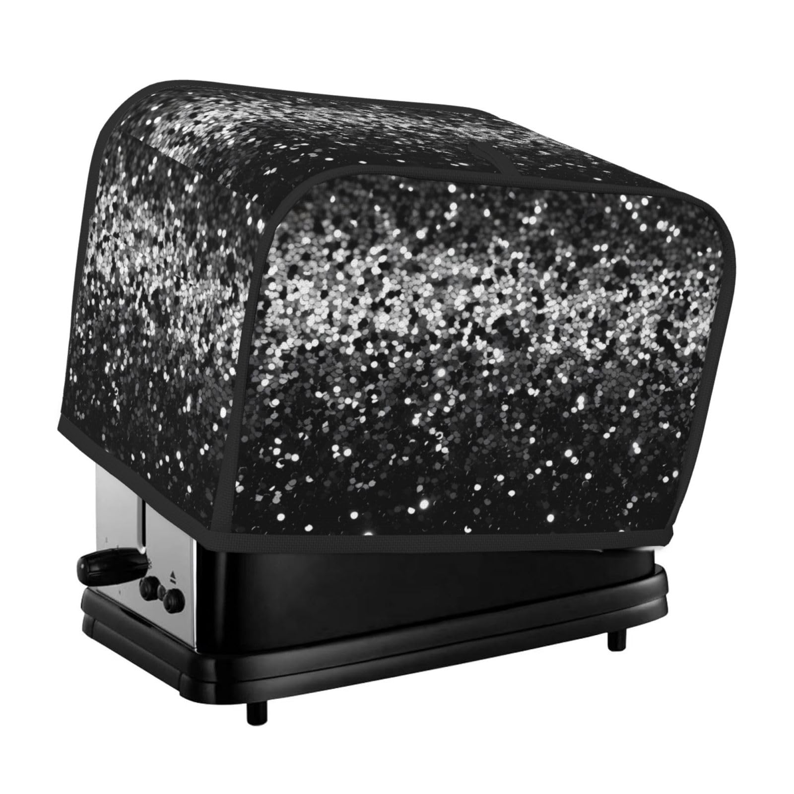 2 Slice Toaster Covers Quilted Bread Maker Cover Small Appliance Cover With Handle Black White Glitter Toasters Dust Cover For Home Table Kitchen Decor