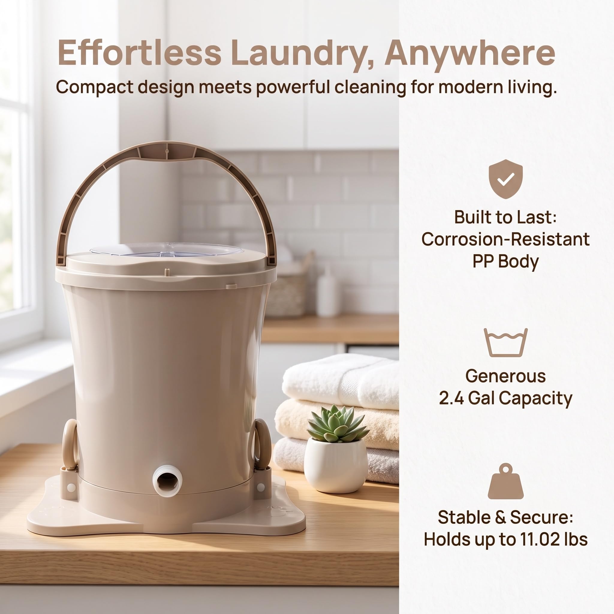 Mini Lavatrice E Centrifuga Portatile - Lavatrice Compatta Non Elettrica con Pedale E Manovella per Campeggio, Camper E Dormitori - Soluzione Salvaspazio 2 in 1 per Il Bucato