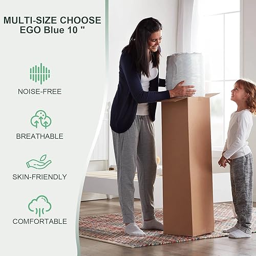 Miniatura 6 de Opoiar Colchón individual en una caja colchón individual de espuma viscoelástica de 8 pulgadas en una caja sensación de firmeza media gel