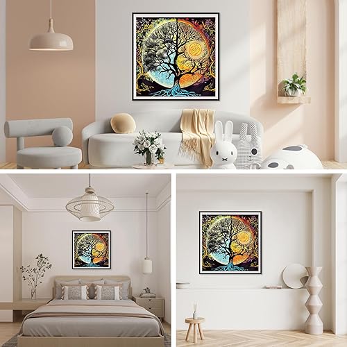 Miniatura 3 de SENQAO Kit de pintura de diamante para adultos, pintura de diamante de mandala, pintura de diamante 5D para bricolaje, kit de arte de diamantes de