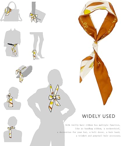 Miniatura 5 de Women's Designer Neckerchief Handbag Handle Ribbon Fashion Scarf Summer Fruit Printed Hair Tie