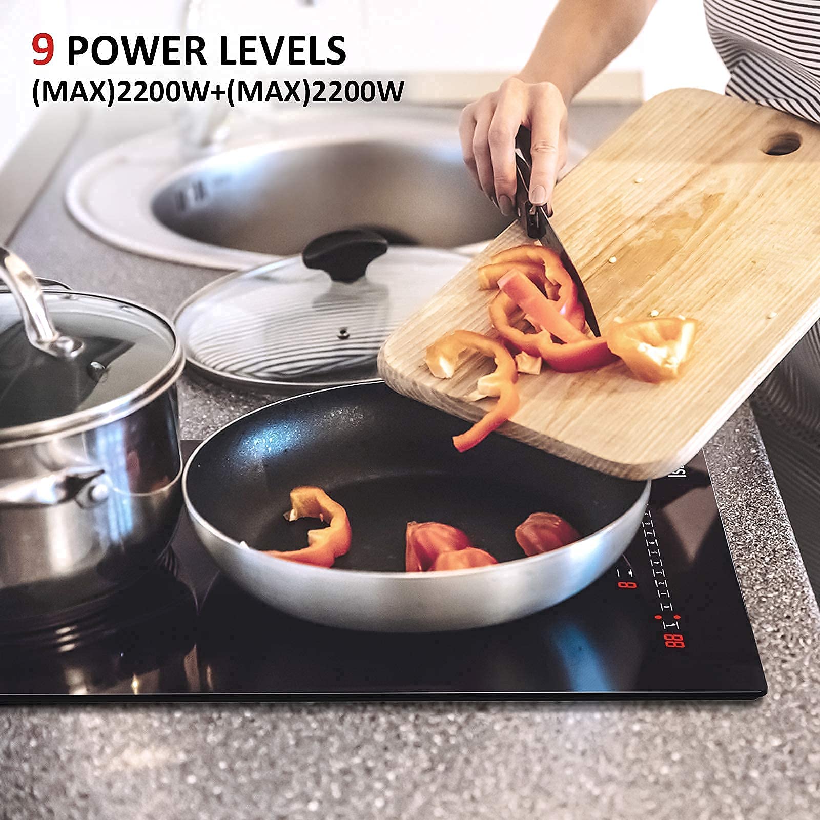 Buy 12 Inch Induction Cooktop, IsEasy electric cooktop 2 Burners, 3400W