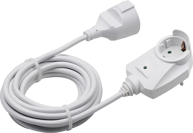 Schwabe 7430680 Kabel Przedłużający do Użytku Wewnętrznego, Biały 3 m