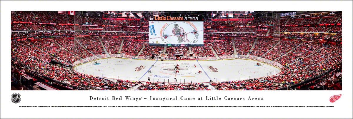 Detroit Red Wings, 1st Game at Lil Caesars - NHL Posters, Framed Pictures and Wall Decor by Blakeway Panoramas