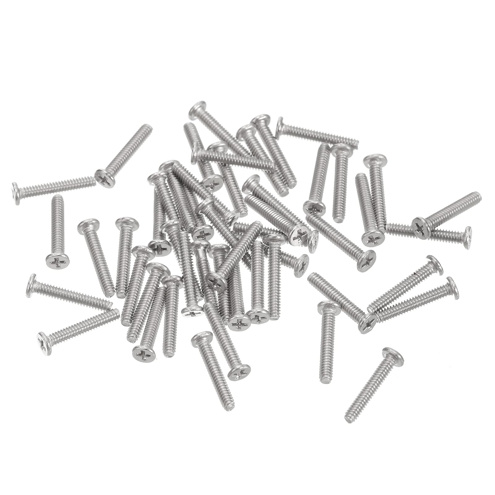sourcing map M1.4-0.3 x 8mm 50 viti a testa rotonda piatta in acciaio inox 304 Phillips Drive viti per macchina di fissaggio hardware per collegamento mobili