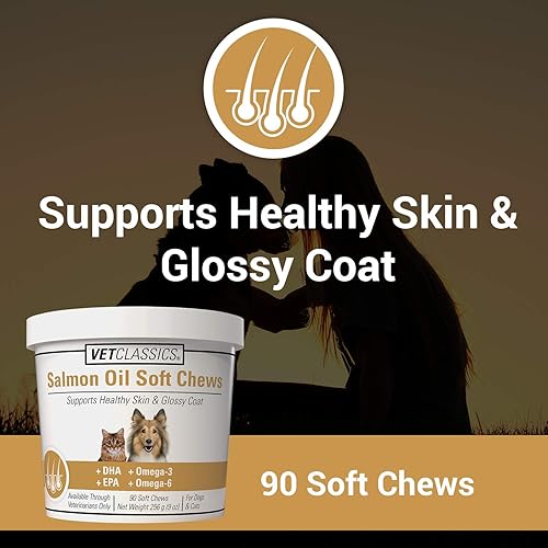Miniatura 2 de Vet Classics Suplemento para mascotas con aceite de salmón para una piel sana, abrigos brillantes – Suplemento para la piel del perro, suplemento