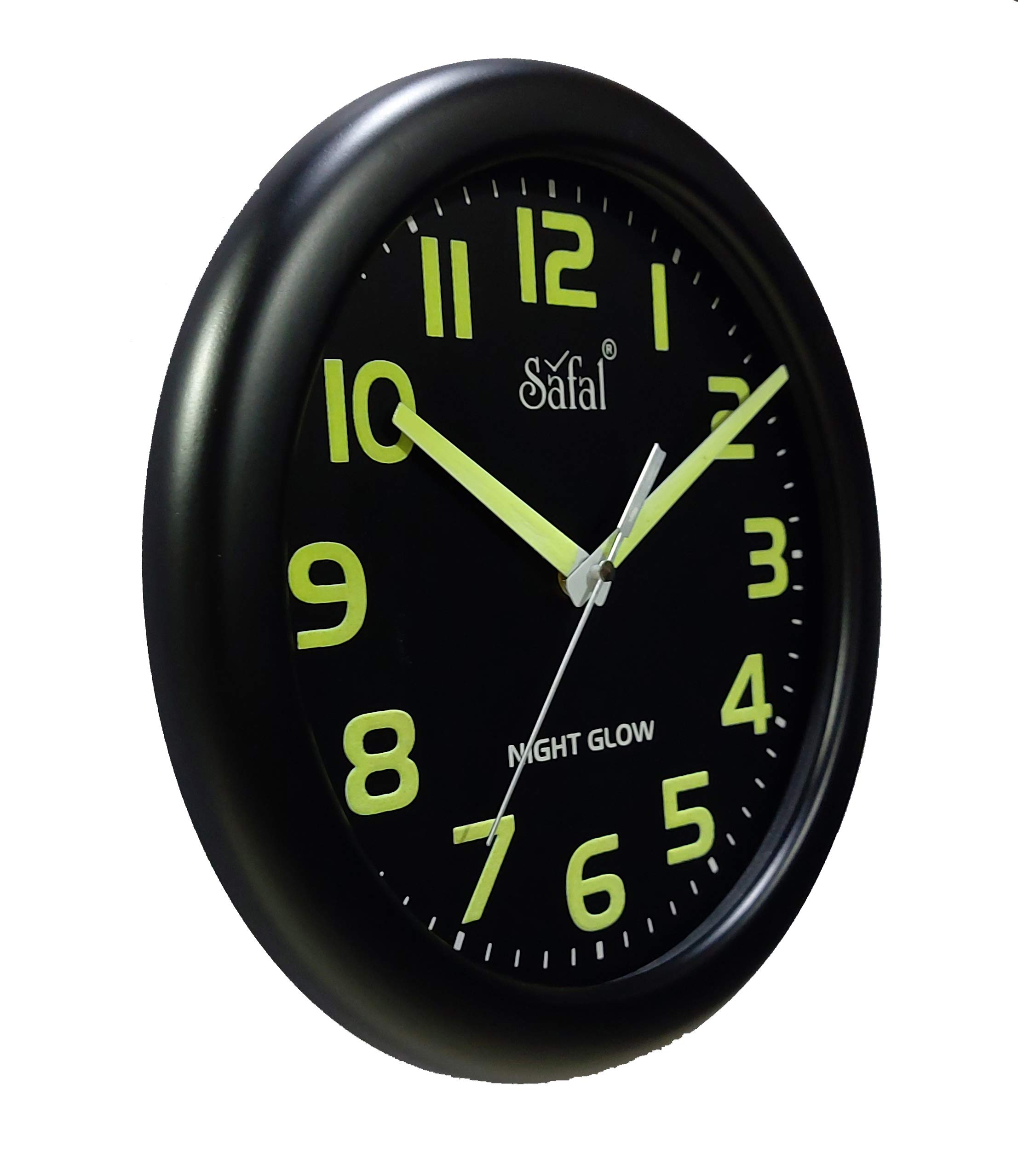 SaFaL Specialized Wooden Night Glow Clock (Black) 1